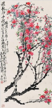  cangshuo Painting - Wu cangshuo peachblossom old China ink